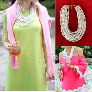 Women’s white multi strand necklace